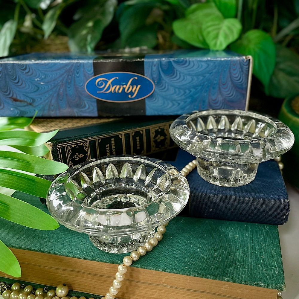 Vintage Darby Crystal Candlestick Holders